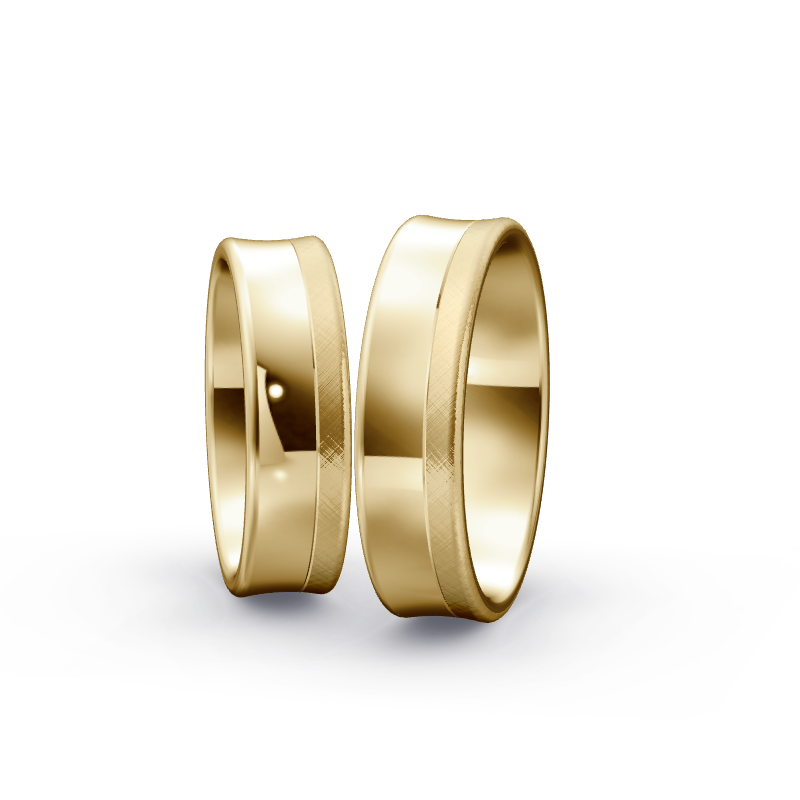Miniaturbild: Trauringe TL6132 - Gelbgold (Kreuzmat / Poliert) | Eheringe aus Gold