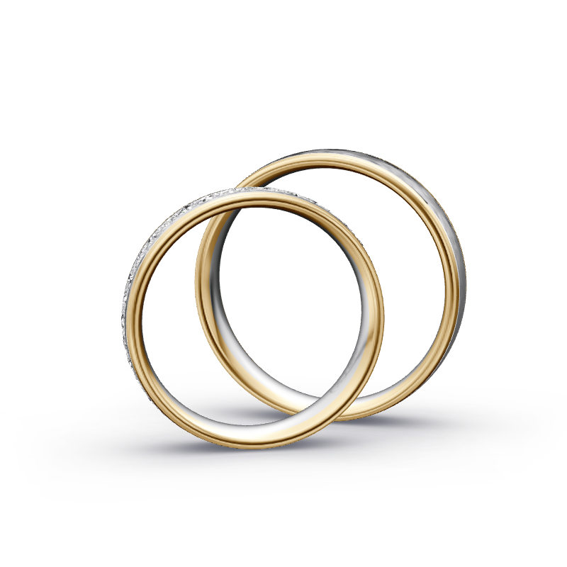 Miniaturbild: Trauringe TL9266 - Gelbgold/Weißgold