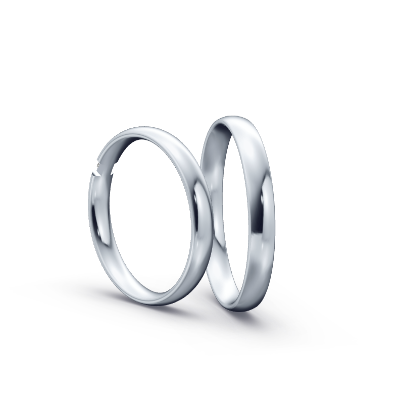 Miniaturbild: Trauringe TL1037 - Platin (Poliert) mit 1 Brillant