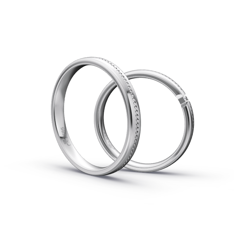 Miniaturbild: Trauringe TL8481 - Weißgold (Poliert) | Eheringe aus Gold