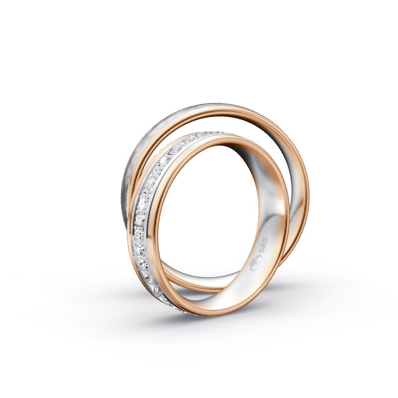 Miniaturbild: Trauringe TL3060 - Rotgold/Weißgold