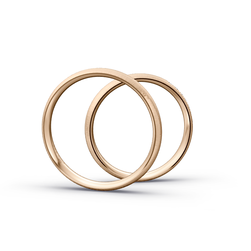 Miniaturbild: Trauringe TL2803 - Roségold (Quermatt) | Eheringe aus Gold