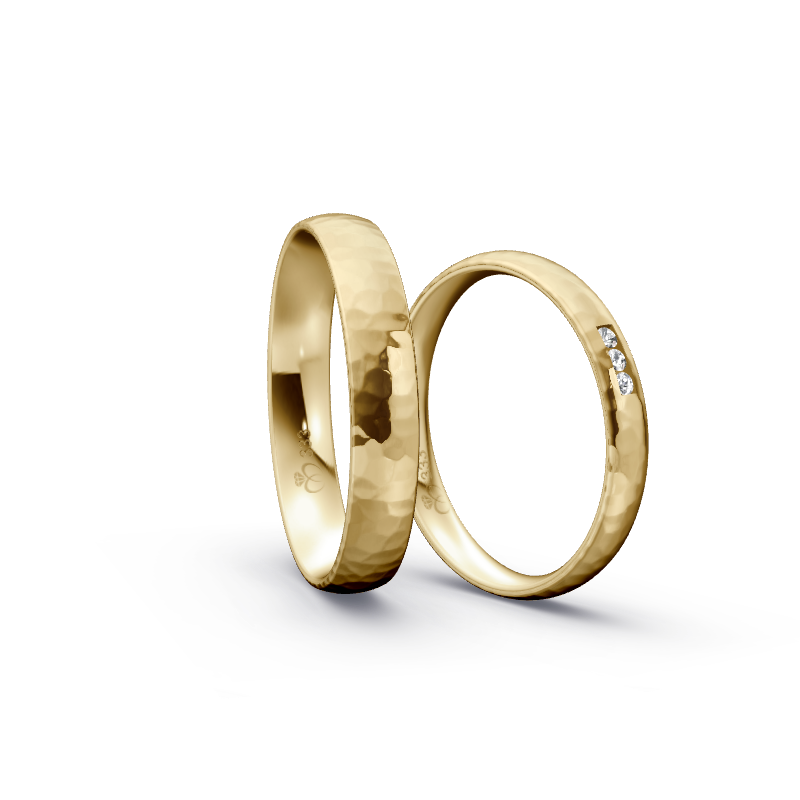Miniaturbild: Trauringe TL5504 - Gelbgold (Hammerschlag poliert) | Eheringe aus Gold