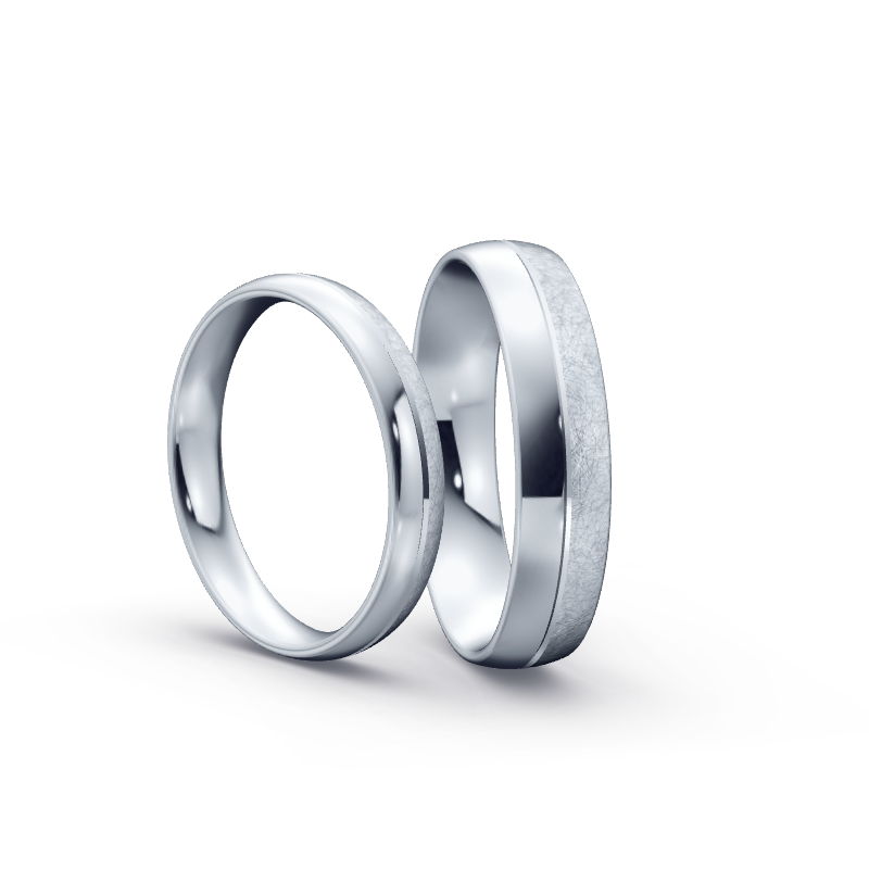 Miniaturbild: Trauringe TL7847 - Platin (Eismatt / Poliert) mit 3 Brillanten