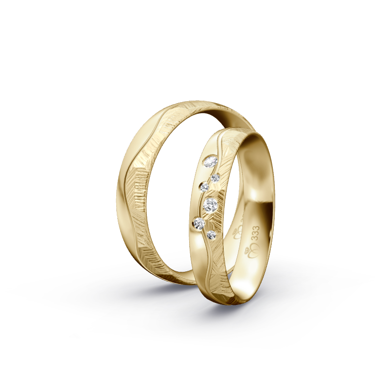 Miniaturbild: Trauringe TL2794 - Gelbgold (Poliert / Fels) | Eheringe aus Gold