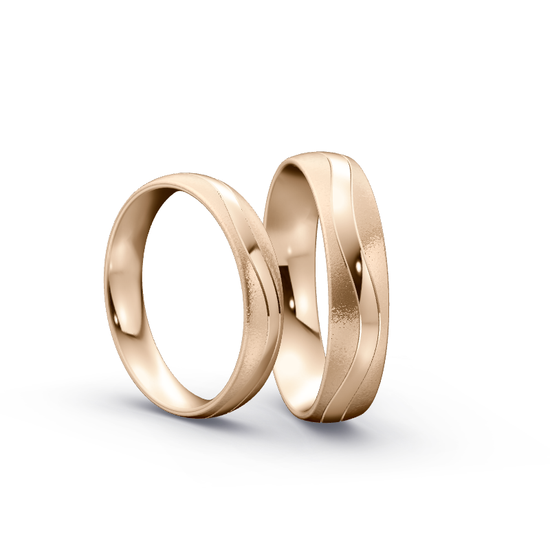 Miniaturbild: Trauringe TL1706 - Roségold (Sandmatt grob / Poliert) | Eheringe aus Gold