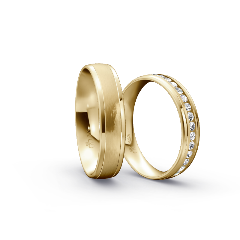 Miniaturbild: Trauringe TL1262 - Gelbgold (Poliert / Strichmatt) | Eheringe aus Gold