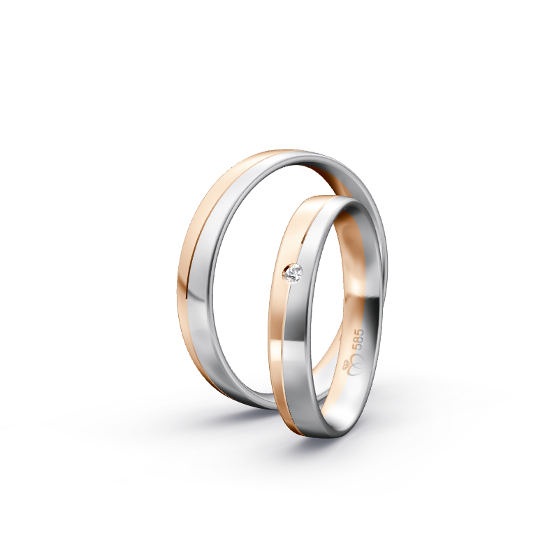 Miniaturbild: Trauringe TL1591 - Rotgold/Weißgold