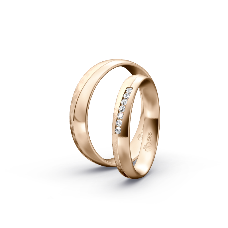 Miniaturbild: Trauringe TL3597 - Roségold (Spezialeismatt / poliert) | Eheringe aus Gold