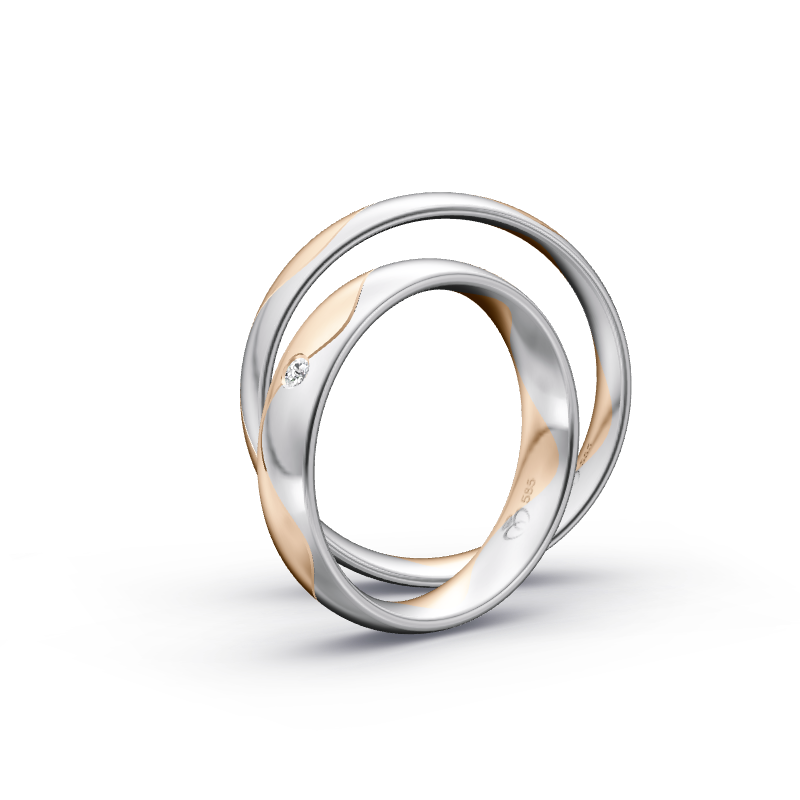 Miniaturbild: Trauringe TL2913 - Roségold/Weißgold