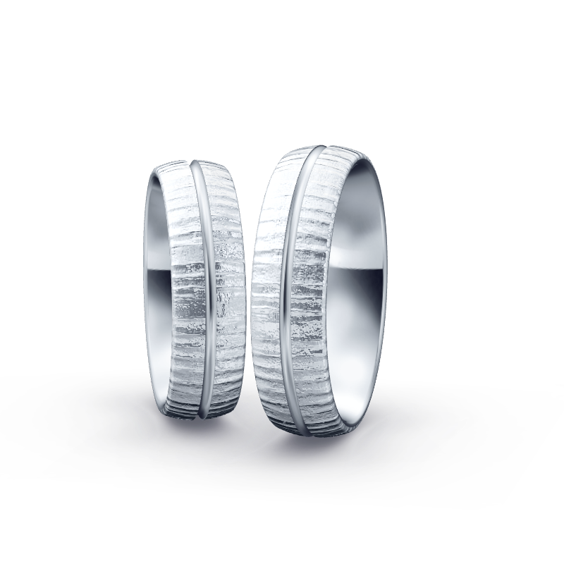 Miniaturbild: Trauringe TL8931 - Platin (Relief / Poliert) mit 1 Brillant