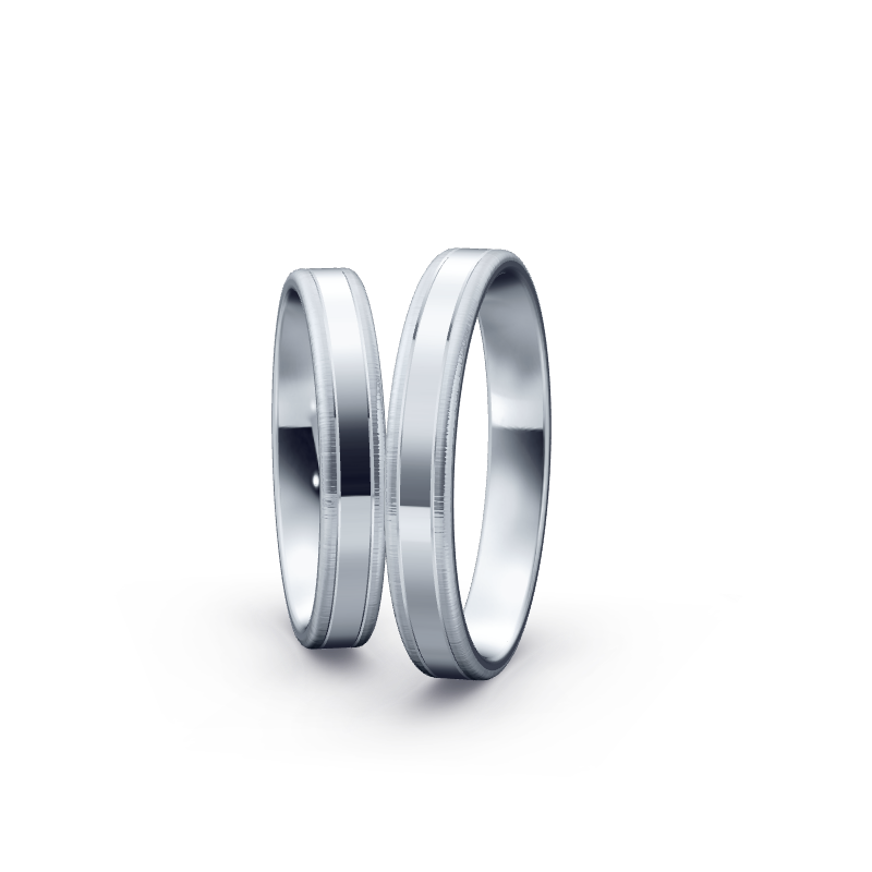 Miniaturbild: Trauringe TL2399 - Platin (Poliert / Quermatt) mit 3 Brillanten