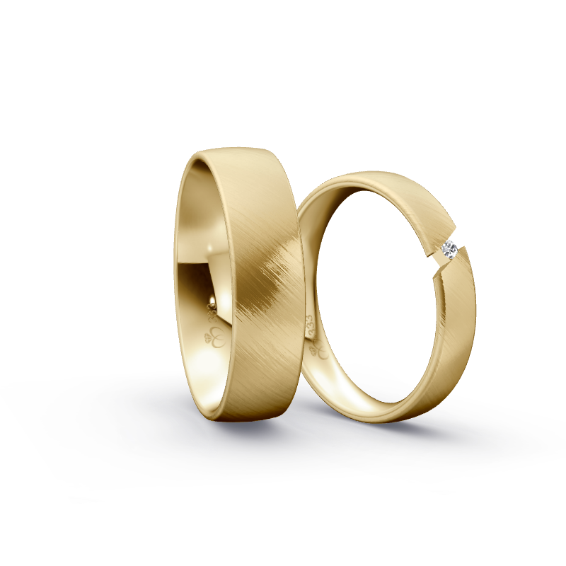 Miniaturbild: Trauringe TL9387 - Gelbgold (Schrägmatt) | Eheringe aus Gold
