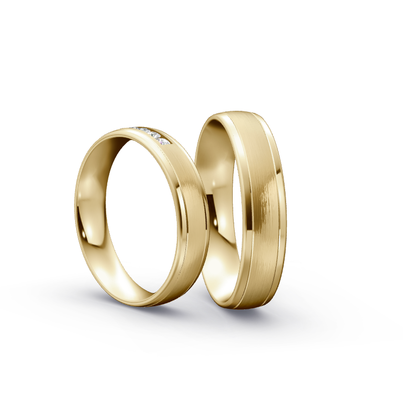 Miniaturbild: Trauringe TL1262 - Gelbgold (Poliert / Strichmatt) | Eheringe aus Gold