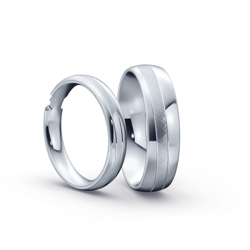 Miniaturbild: Trauringe TL7888 - Platin (Poliert / Kreuzmatt) mit 1 Brillant