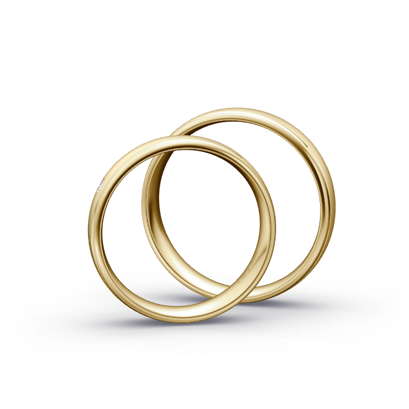 Miniaturbild: Trauringe TL6073 - Gelbgold (Poliert / Sandmatt fein) | Eheringe aus Gold