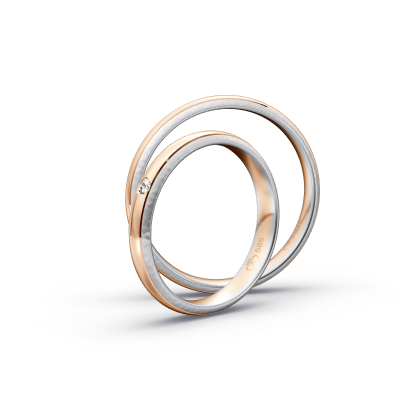 Miniaturbild: Trauringe TL2246 - Rotgold/Weißgold