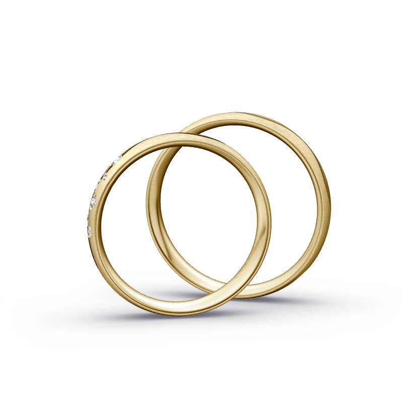 Miniaturbild: Trauringe TL1270 - Gelbgold (Poliert / Fliesmatt) | Eheringe aus Gold