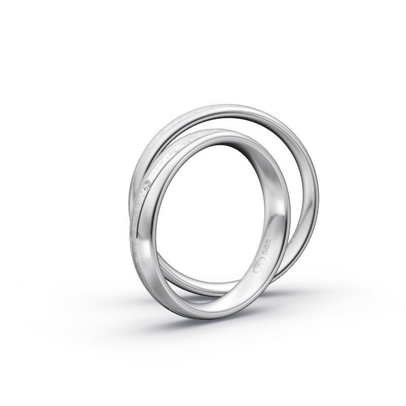 Miniaturbild: Trauringe TL8205 - Weißgold (Poliert / Eismatt) | Eheringe aus Gold