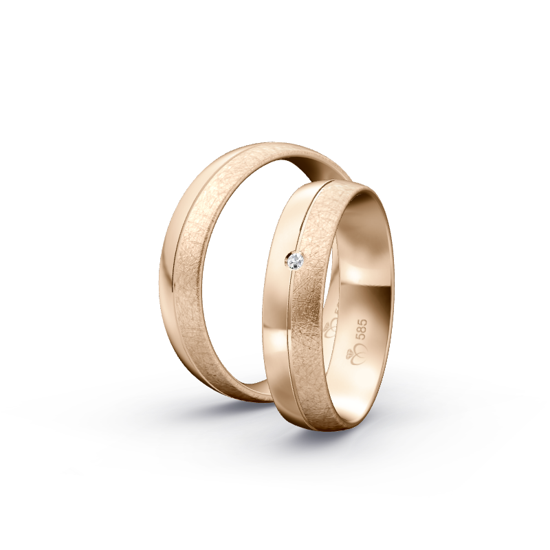 Miniaturbild: Trauringe TL9633 - Roségold (Eismatt / Poliert) | Eheringe aus Gold