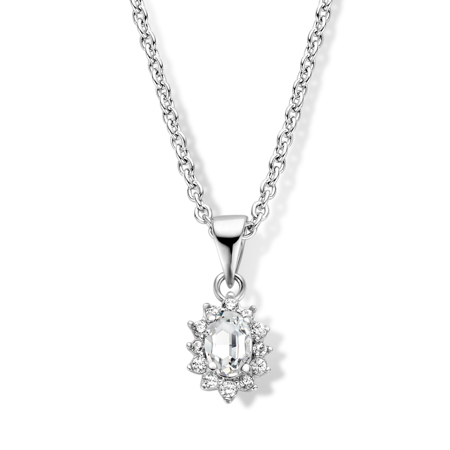 Collier mit 13 Zirkonia Silber 925/- TL56532