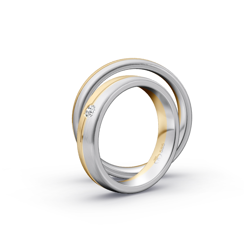 Miniaturbild: Trauringe TL4107 - Gelbgold/Weißgold