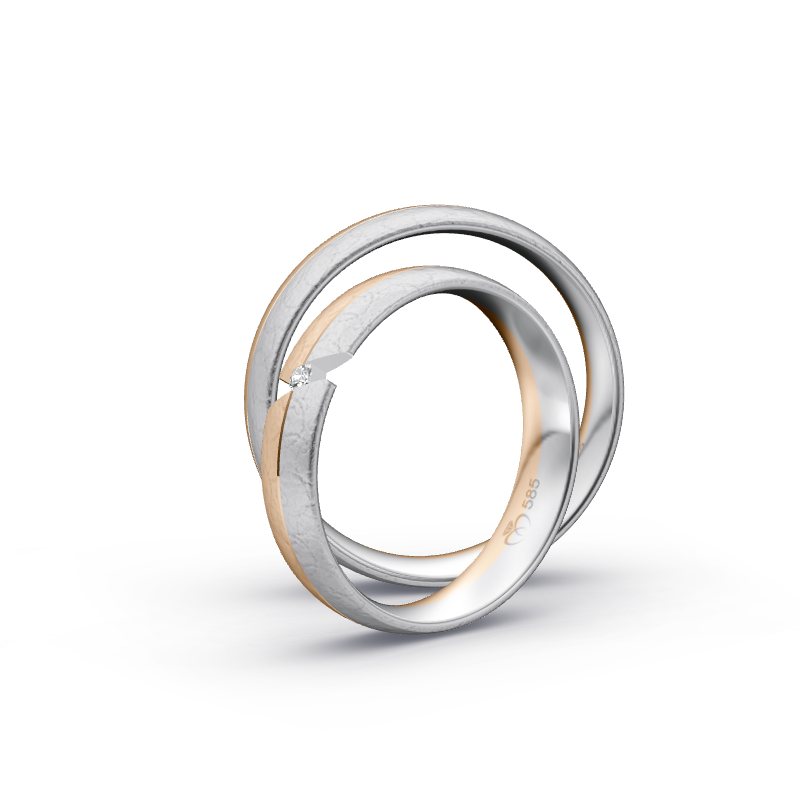 Miniaturbild: Trauringe TL2114 - Roségold/Weißgold