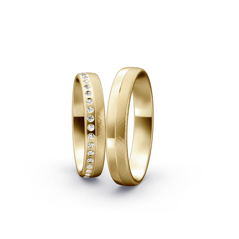 Miniaturbild: Trauringe TL5342 - Gelbgold (Poliert / Kreuzmatt) | Eheringe aus Gold