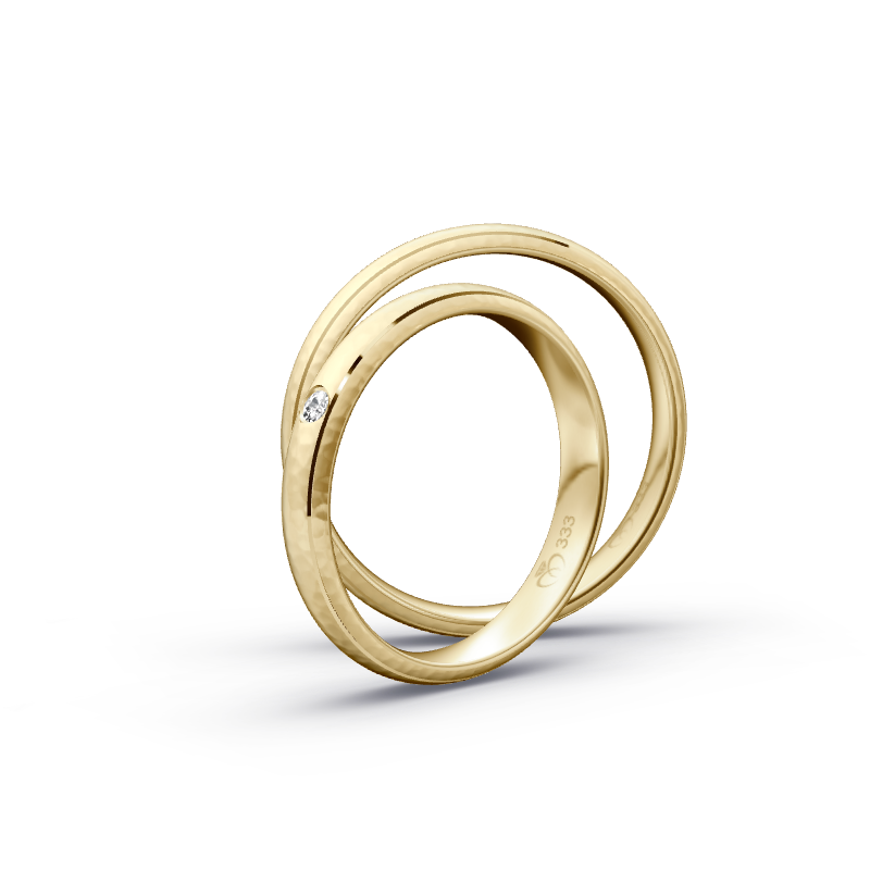 Miniaturbild: Trauringe TL6595 - Gelbgold (Hammerschlag fein) | Eheringe aus Gold
