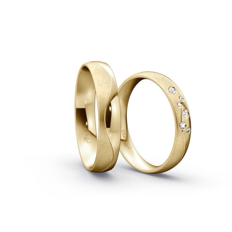 Miniaturbild: Trauringe TL8834 - Gelbgold (Fliesmatt / poliert) | Eheringe aus Gold