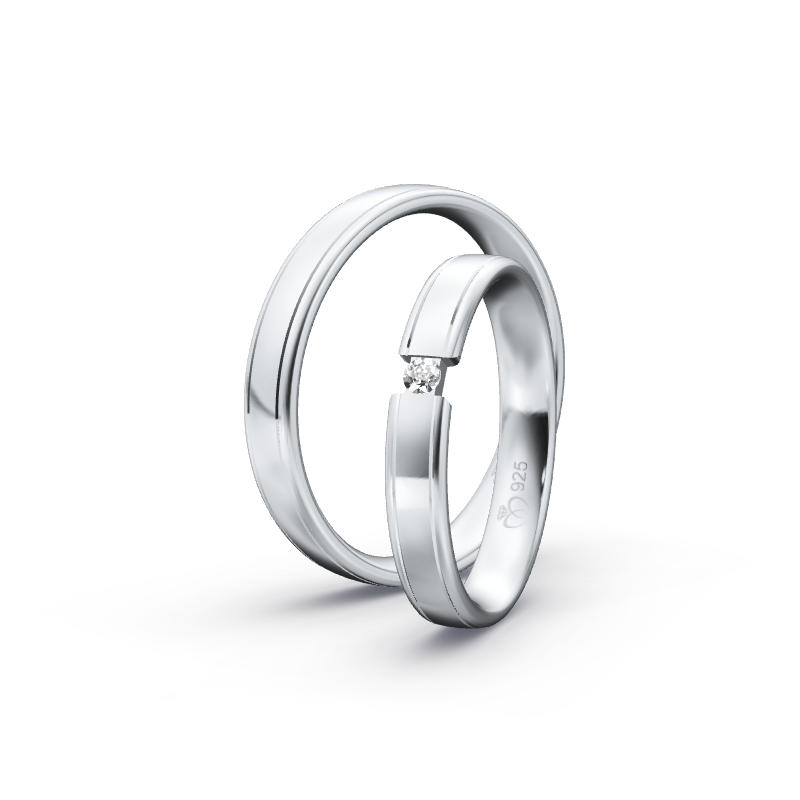 Miniaturbild: Ringpaar TL9987 -Silber