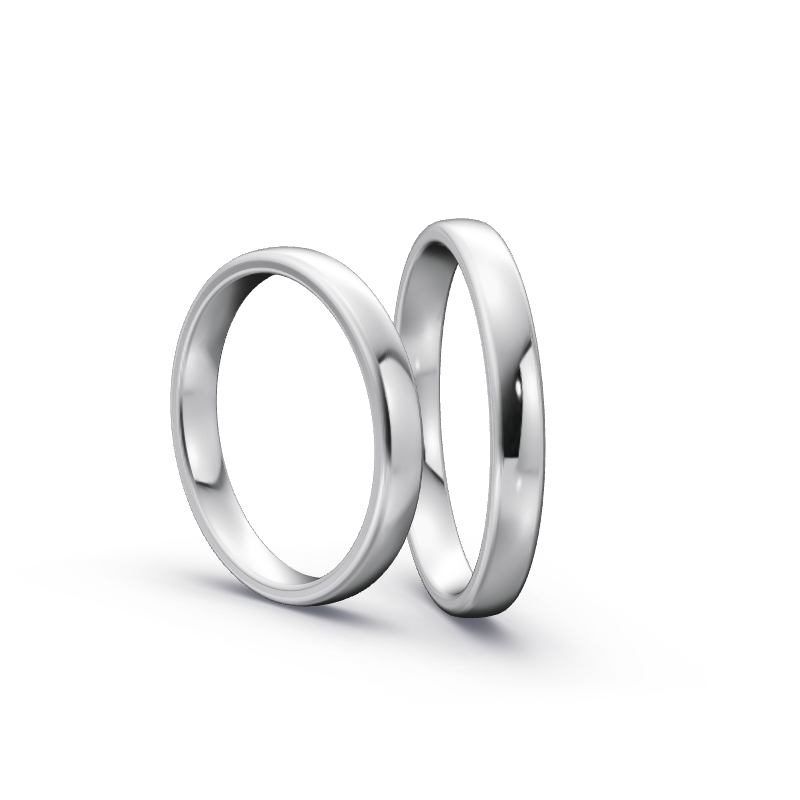 Miniaturbild: Trauringe TL3906 - Weißgold (Poliert) | Eheringe aus Gold