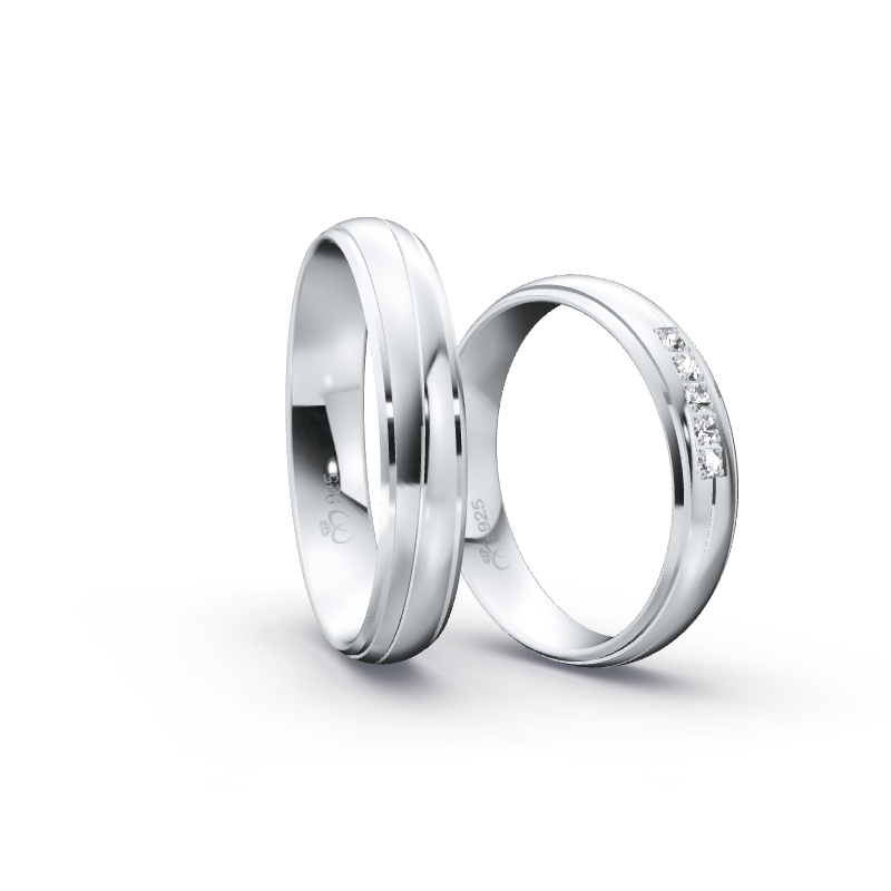 Miniaturbild: Ringpaar TL9128 - Silber