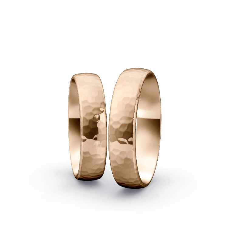 Miniaturbild: Trauringe TL9052 - Roségold (Hammerschlag poliert) | Eheringe aus Gold