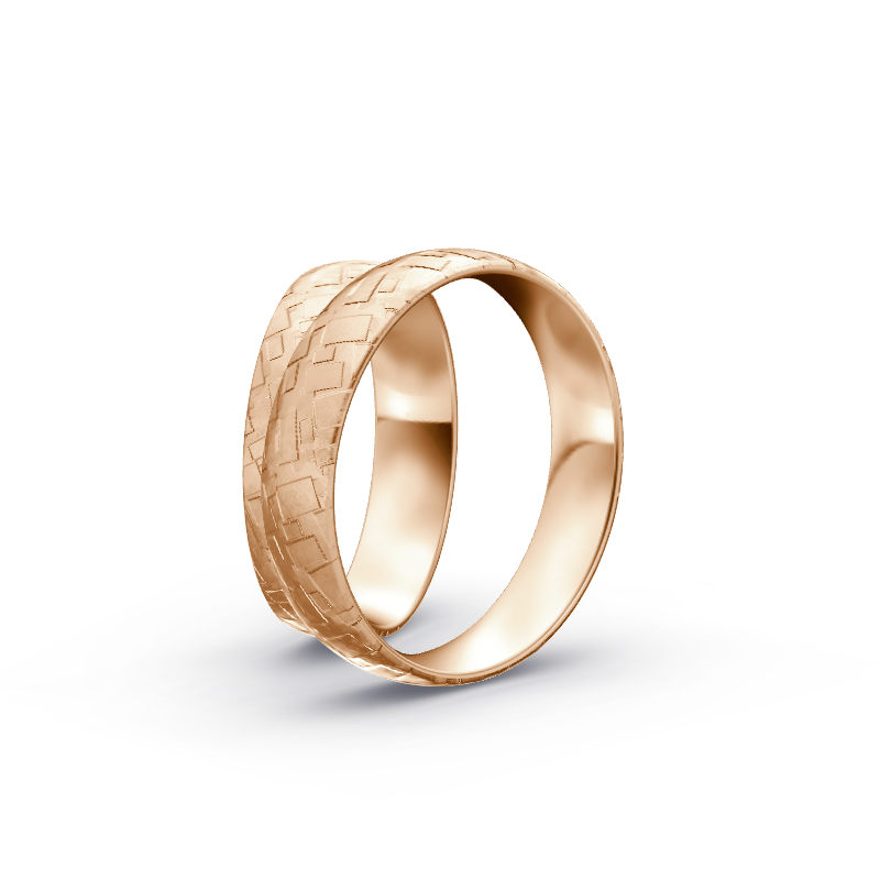 Miniaturbild: Trauringe TL9159 - Rotgold (Geflecht Fliesmatt) | Eheringe aus Gold