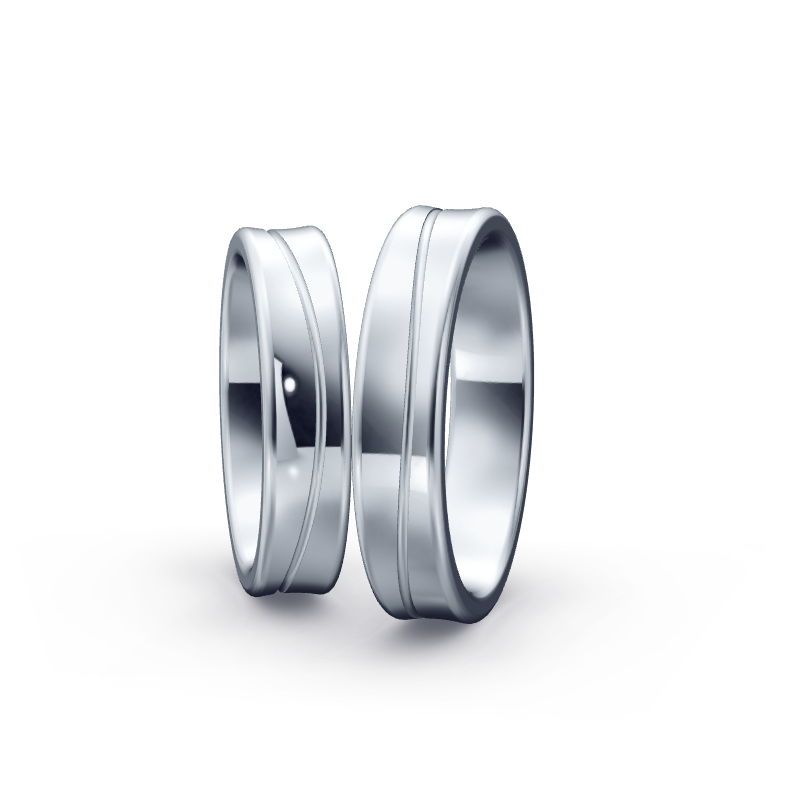 Miniaturbild: Trauringe TL6048 - Platin (Poliert) mit 1 Brillant