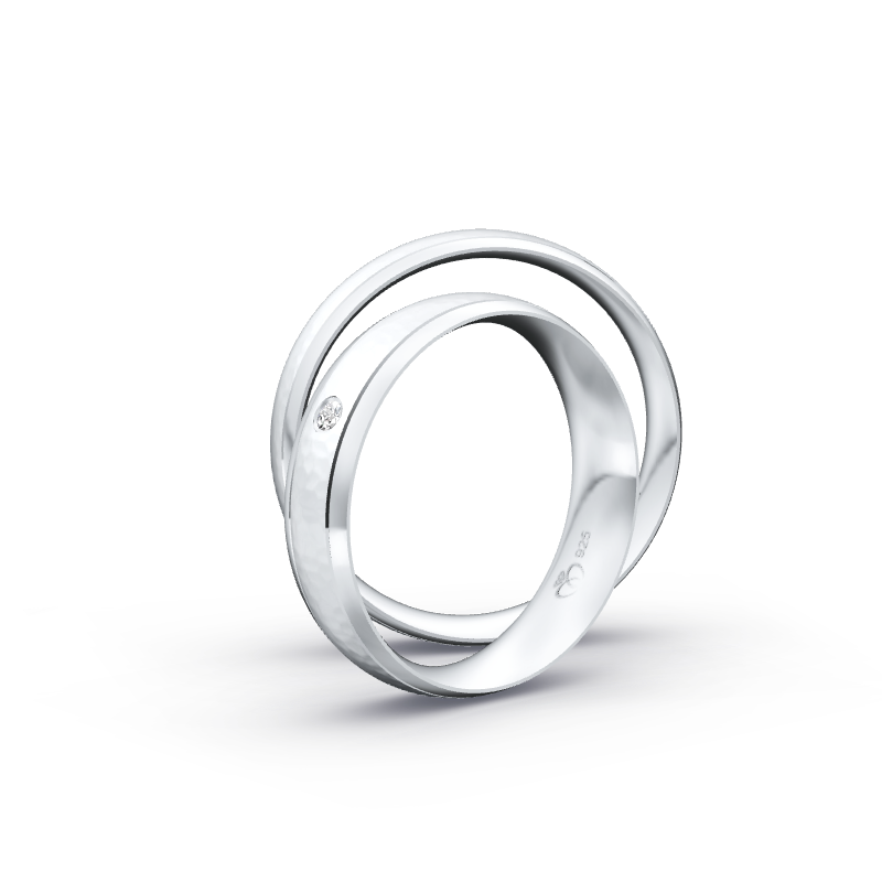 Miniaturbild: Ringpaar TL8275 - Silber