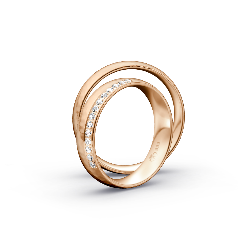 Miniaturbild: Trauringe TL9511 - Rotgold (Hammerschlag poliert) | Eheringe aus Gold
