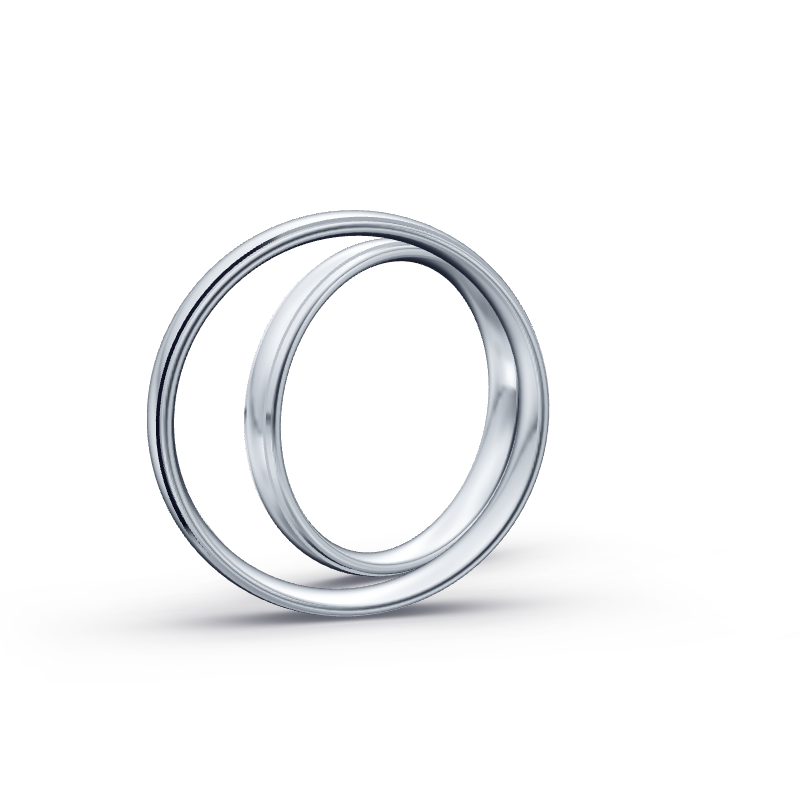 Miniaturbild: Trauringe TL8447 - Platin (Poliert) mit 5 Brillanten
