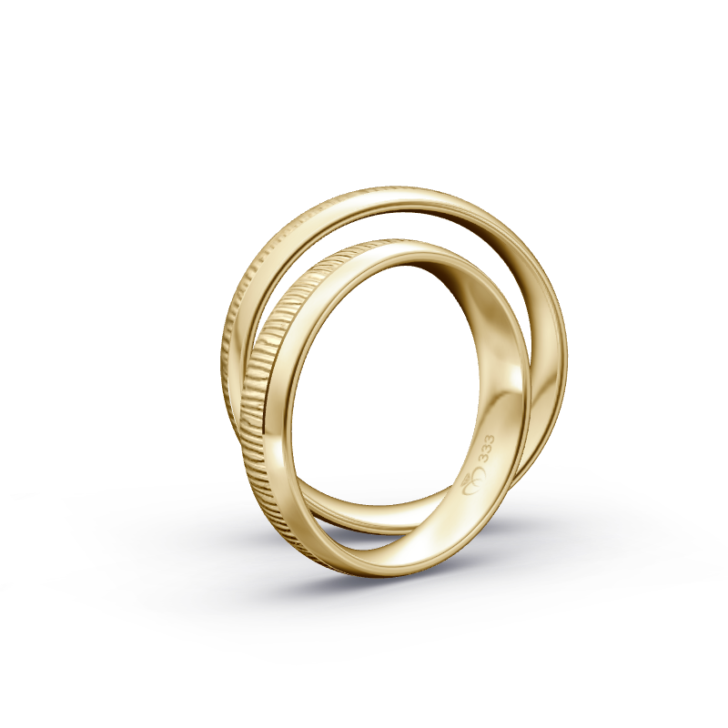 Miniaturbild: Trauringe TL9565 - Gelbgold (Quermatt grob / poliert) | Eheringe aus Gold