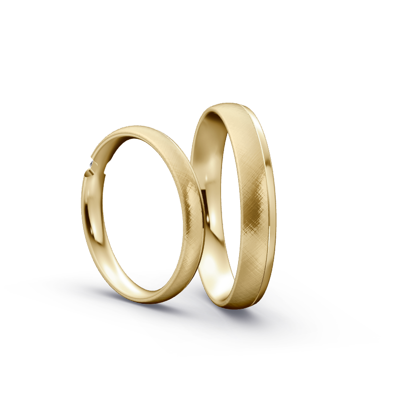 Miniaturbild: Trauringe TL6407 - Gelbgold (Kreuzmatt / Poliert) | Eheringe aus Gold