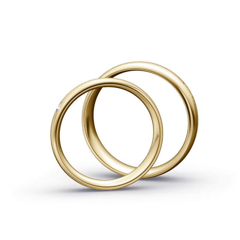 Miniaturbild: Trauringe TL9976 - Gelbgold (Quermatt grob / poliert) | Eheringe aus Gold