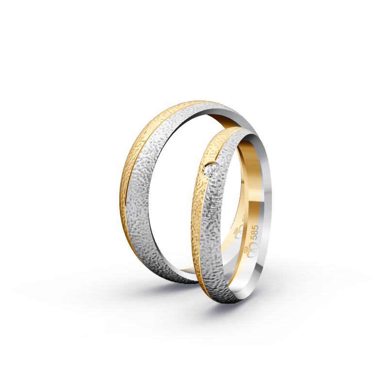 Miniaturbild: Trauringe TL8129 - Sattgelb-Gold/Weißgold