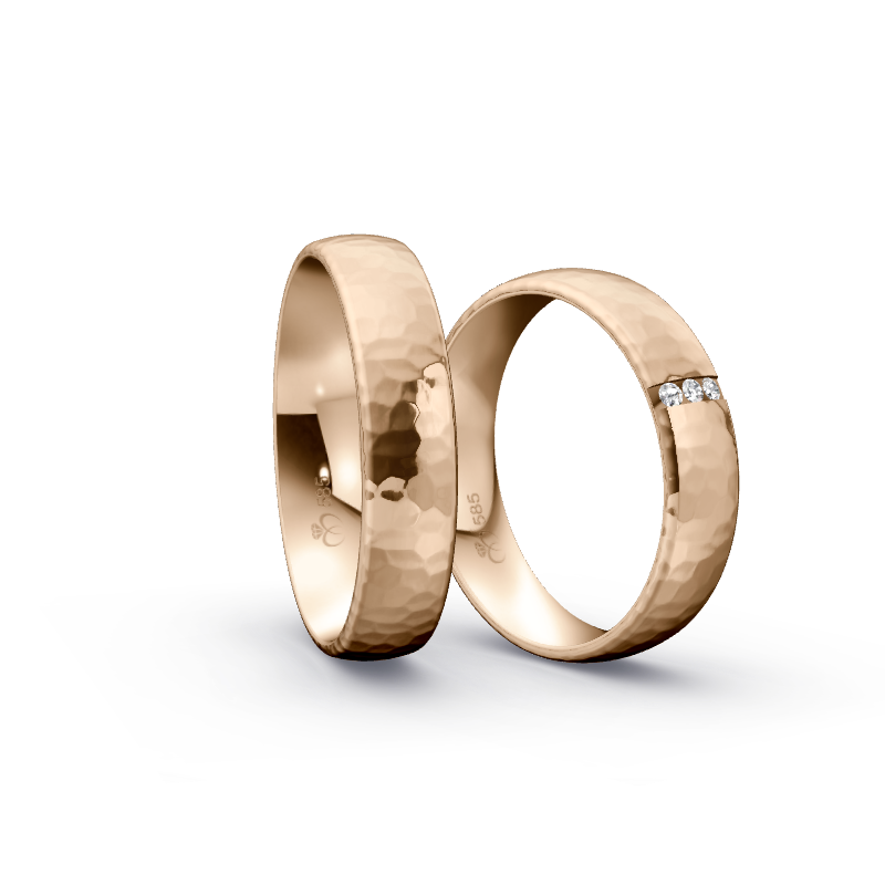Miniaturbild: Trauringe TL9052 - Roségold (Hammerschlag poliert) | Eheringe aus Gold