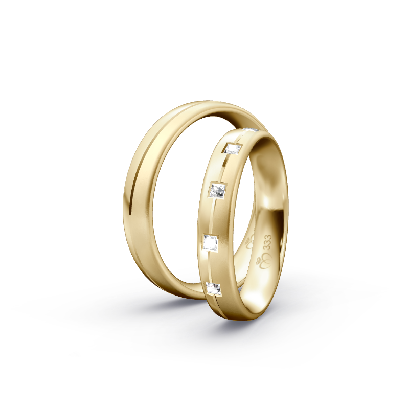 Miniaturbild: Trauringe TL8548 - Gelbgold (Poliert / Sandmatt fein) | Eheringe aus Gold