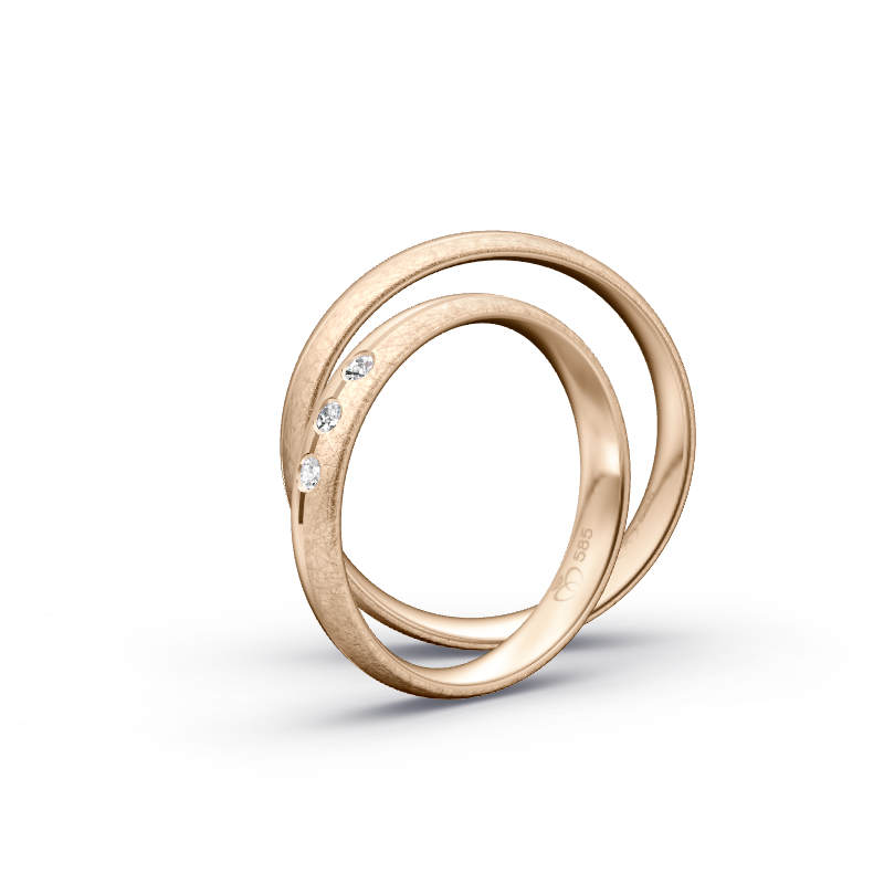 Miniaturbild: Trauringe TL1319 - Roségold (Poliert / Eismatt) | Eheringe aus Gold