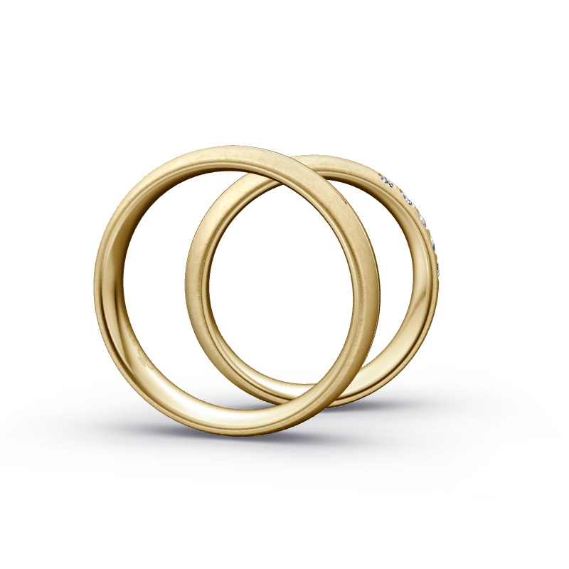 Miniaturbild: Trauringe TL6419 - Gelbgold (Fliesmatt / Poliert) | Eheringe aus Gold