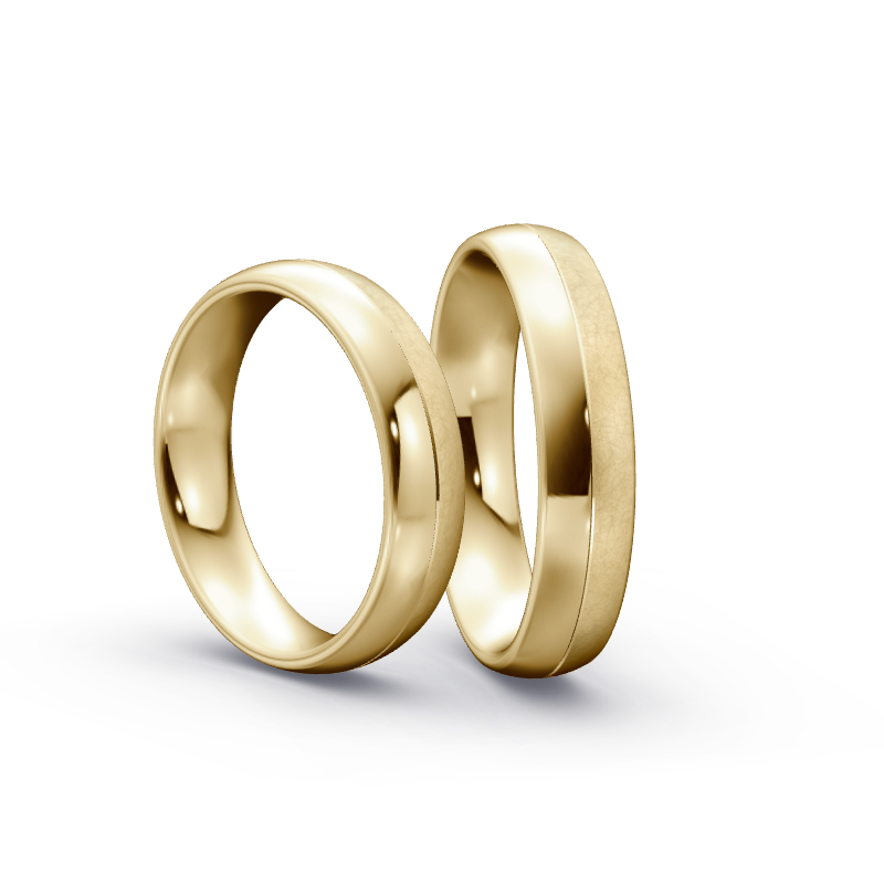 Miniaturbild: Trauringe TL6419 - Gelbgold (Fliesmatt / Poliert) | Eheringe aus Gold
