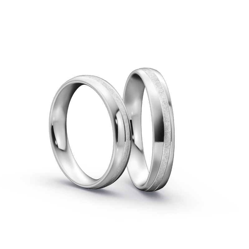 Miniaturbild: Trauringe TL8205 - Weißgold (Poliert / Eismatt) | Eheringe aus Gold