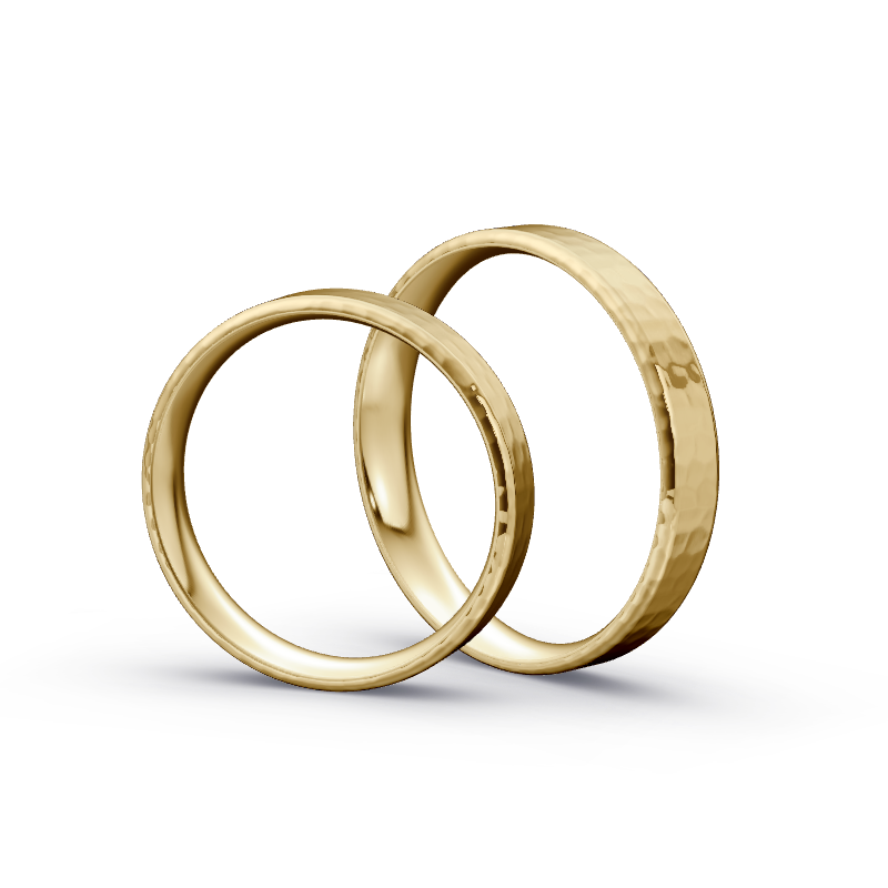 Miniaturbild: Trauringe TL5778 - Gelbgold (Hammerschlag poliert) | Eheringe aus Gold